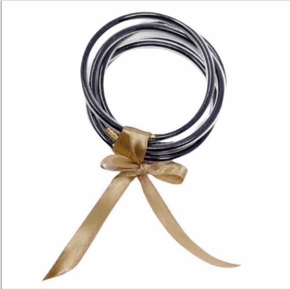 5 BLACK jelly bangle bracelet NEW - Picture 4 of 5